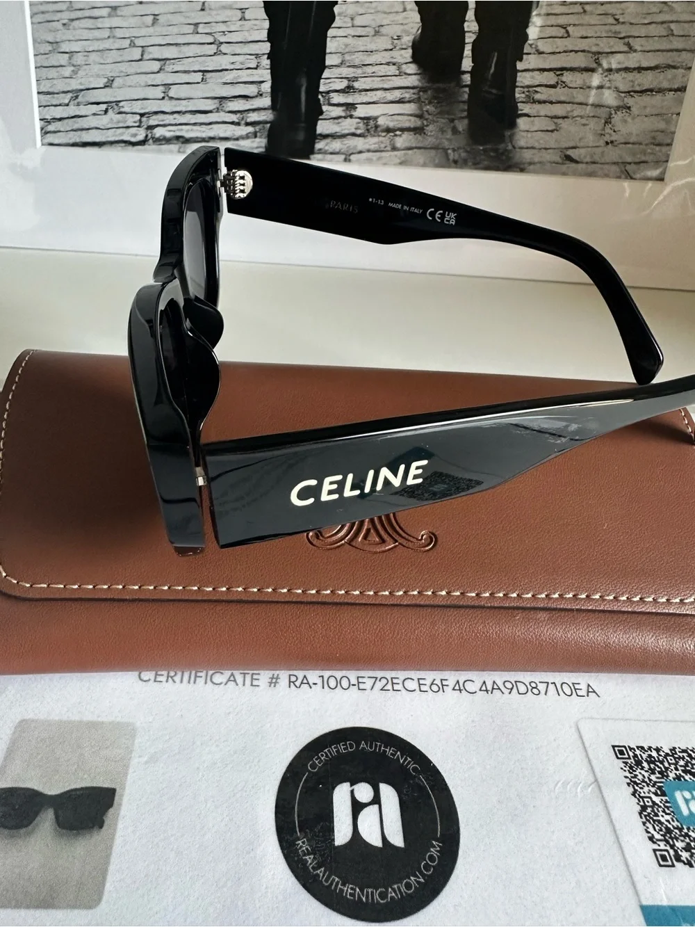 Authentic CELINE Monochroms CL40197U 01A Black Cat Eye Sunglasses NWT COA